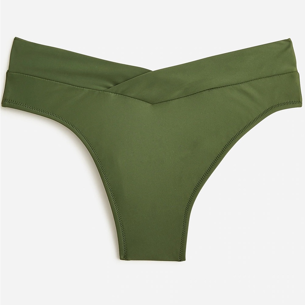 NWT J. Crew Cross front cheeky bikini bottom in Safari